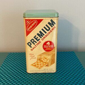 Vintage Nabisco Premium Saltine Cracker Can - Bilingual